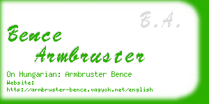 bence armbruster business card